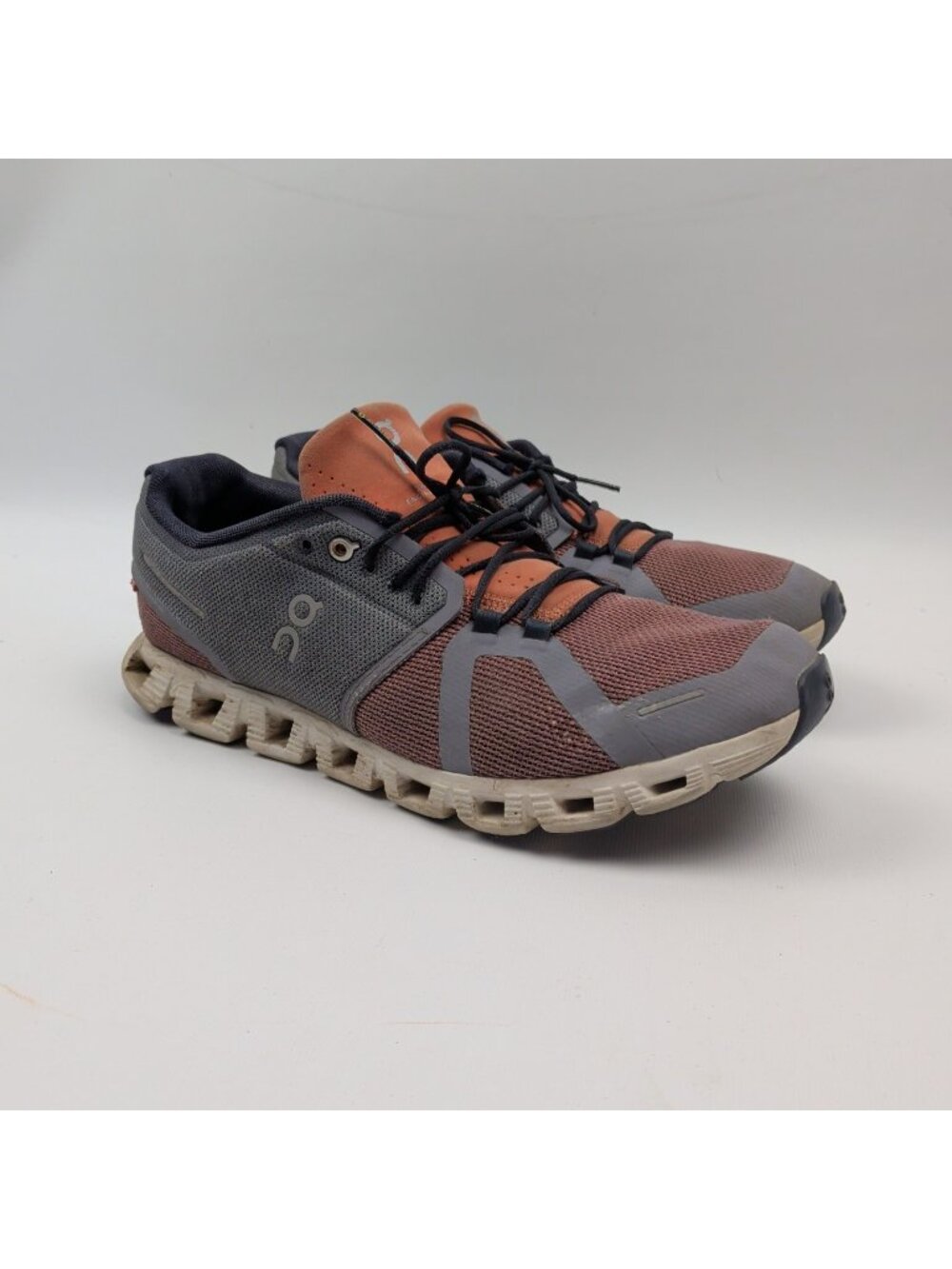 On Cloud 5 Combo Fossil Canyon Rust Orange Men’s Size 10 Gray Sneakers Running